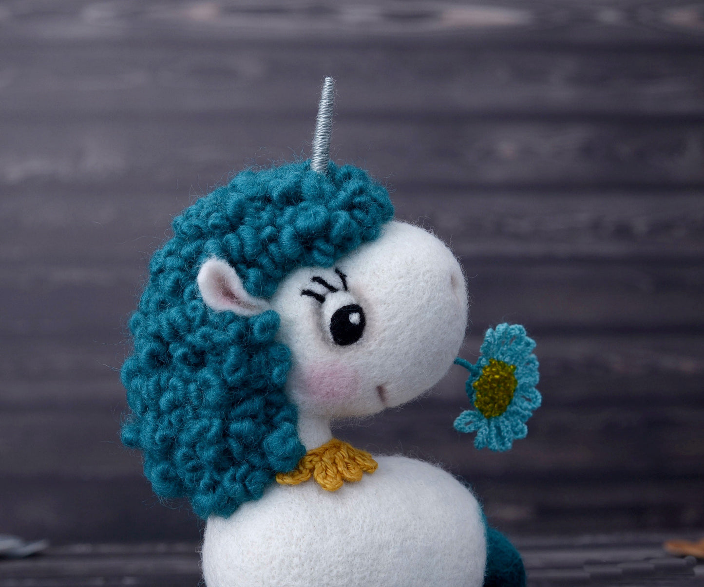 Needle felted Unicorn. Kid room decor.