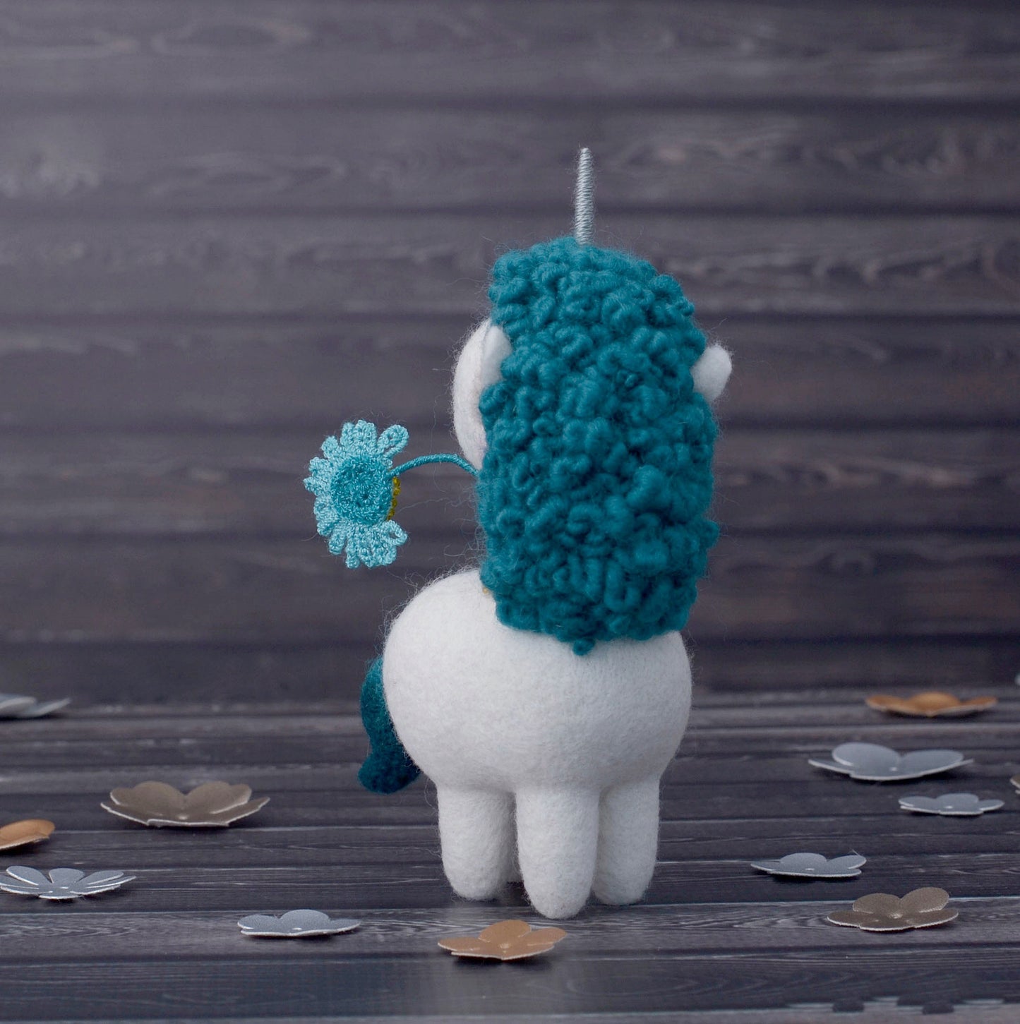 Needle felted Unicorn. Kid room decor.