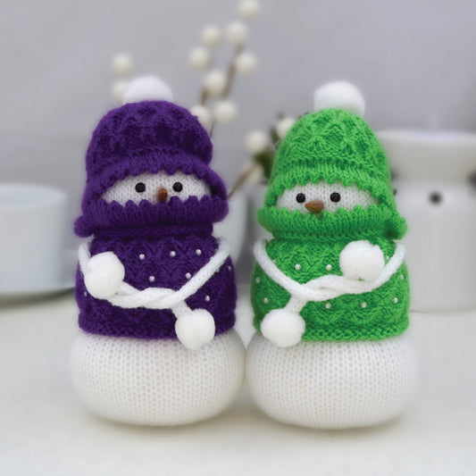 Knitted Snowmen, Set of 2.