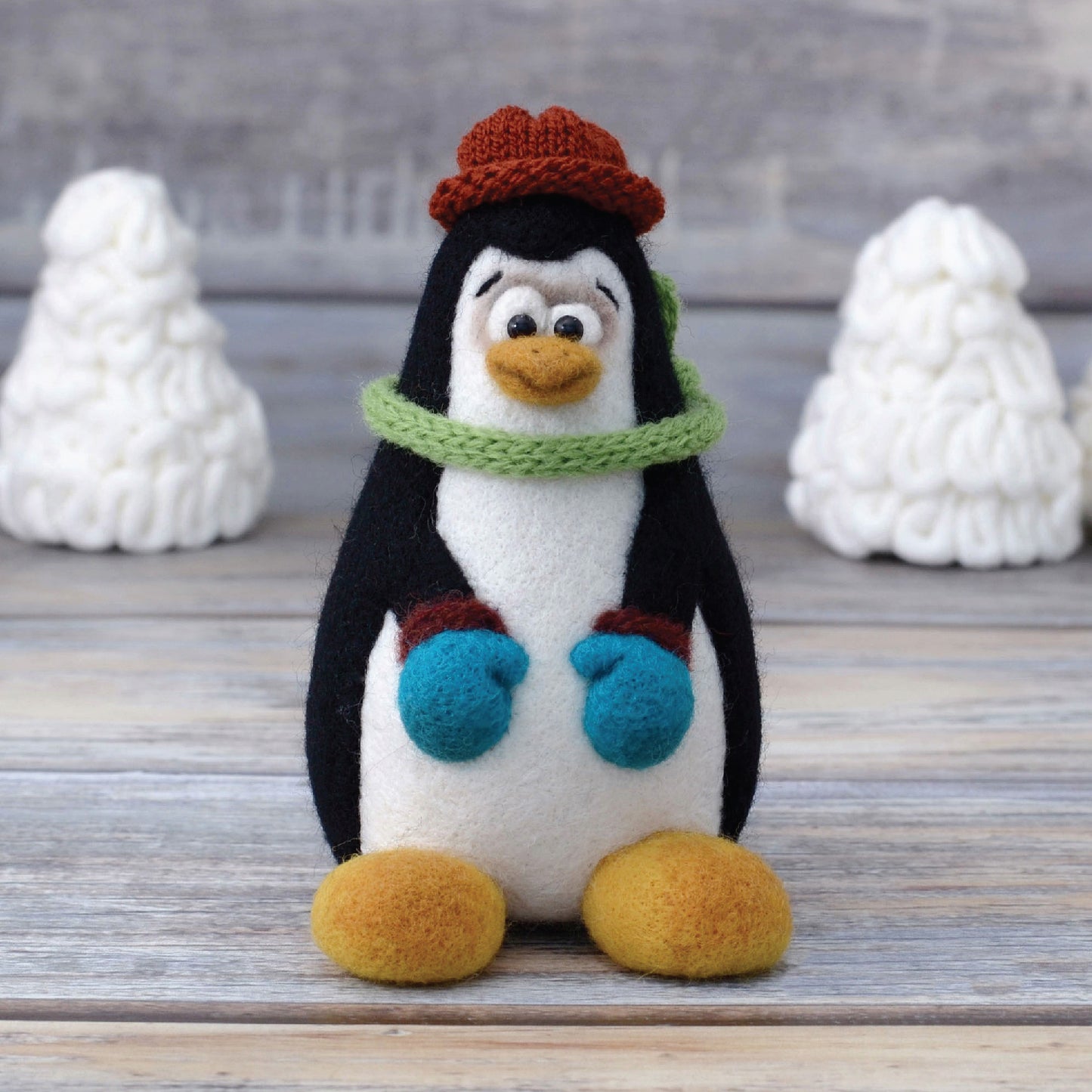 Needle felted Penguin. Kid room decor.