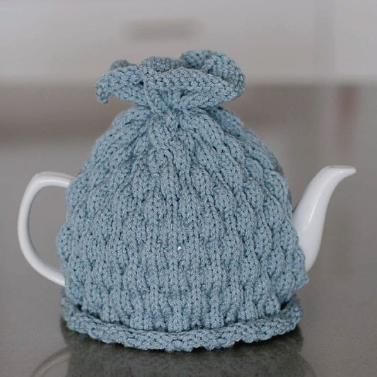 Greyish Blue Knitted teapot cozy