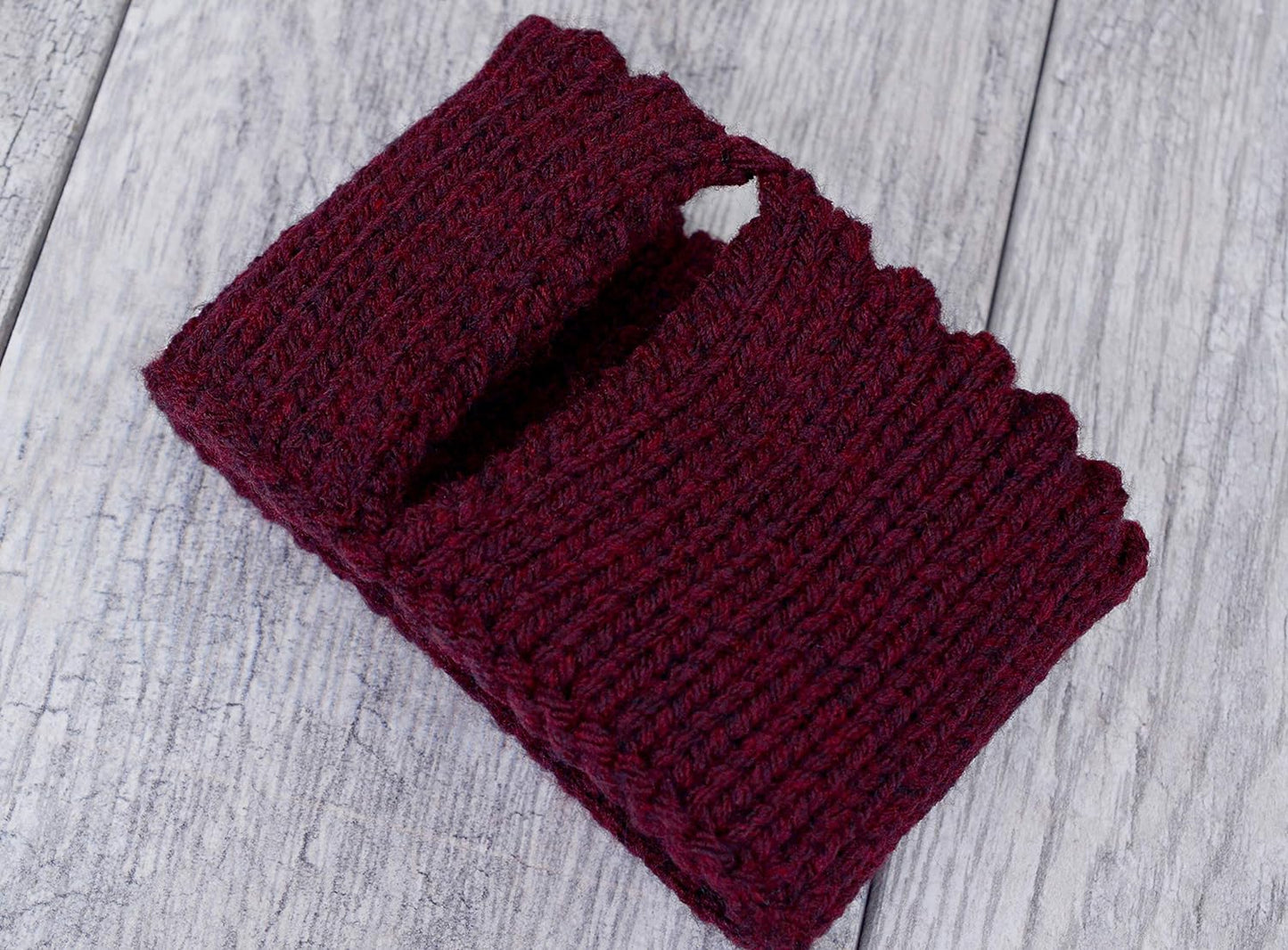 Dark Burgundy knitted mug cozy