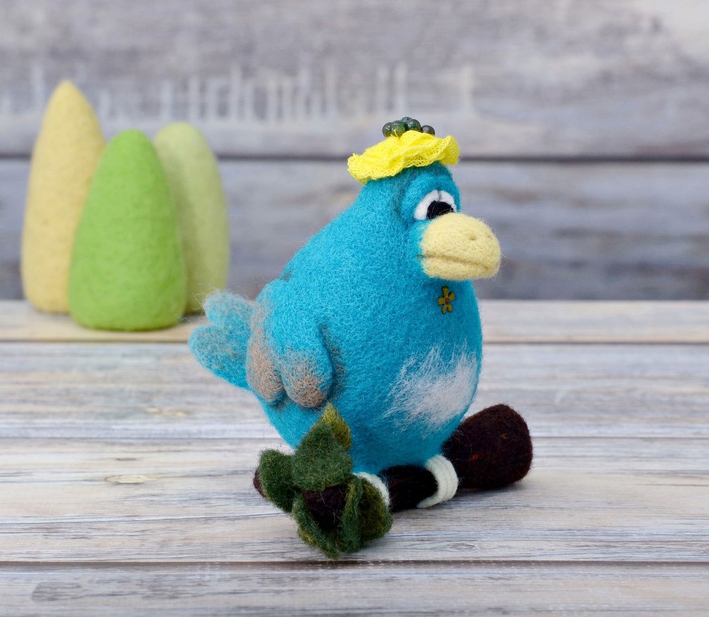 Needle felted Bird. Kid room decor.