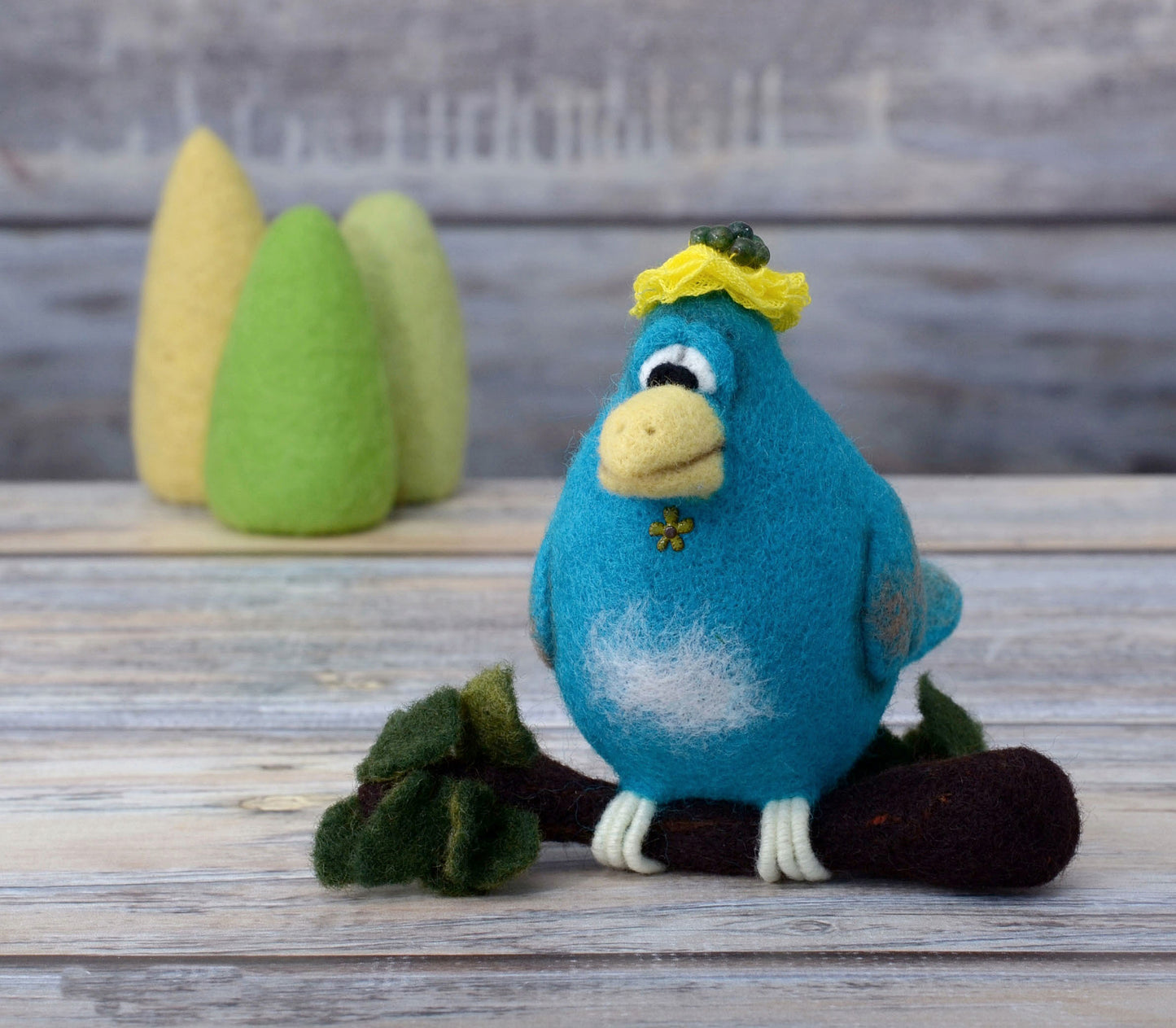 Needle felted Bird. Kid room decor.