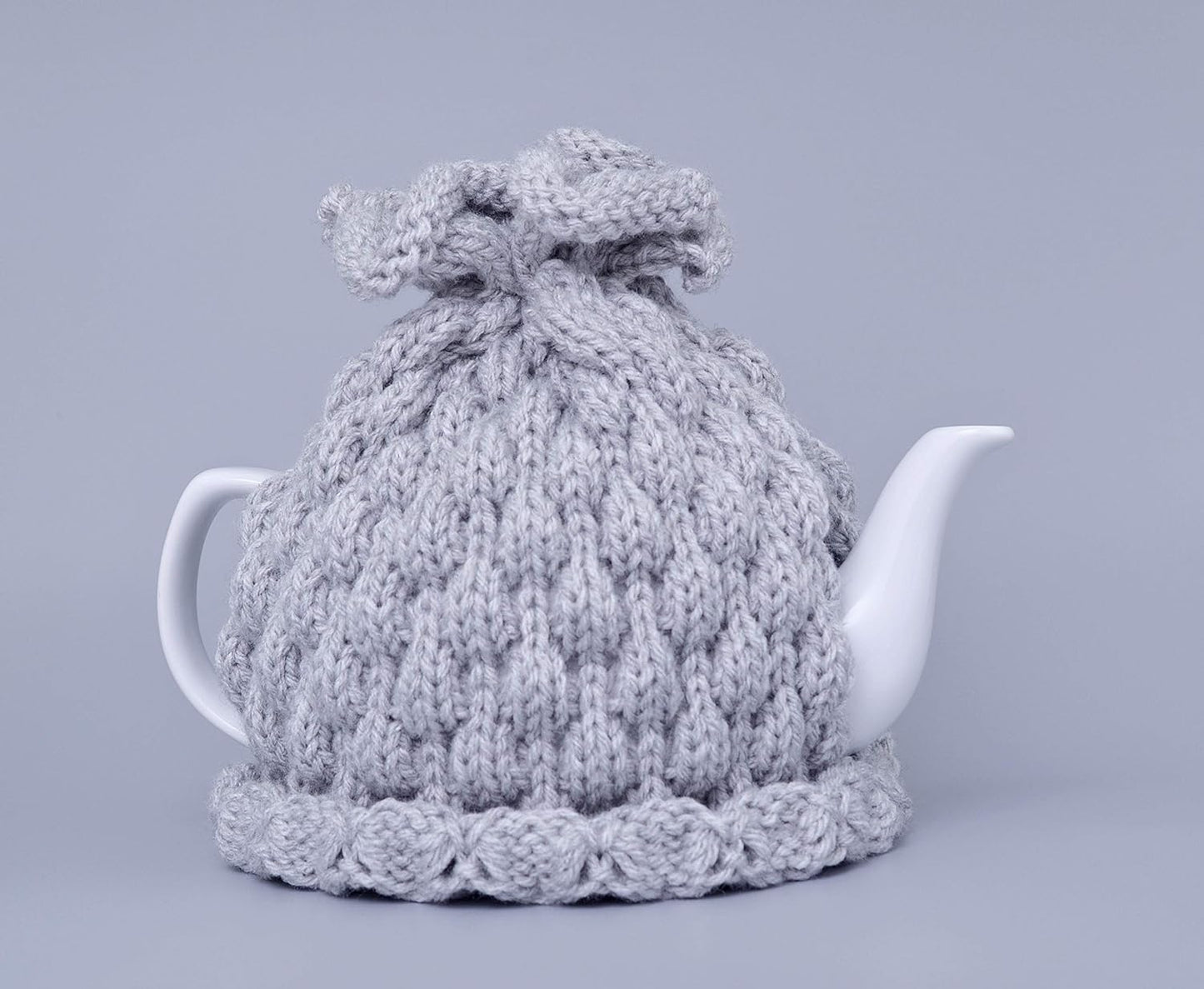 Knitted Light Grey Teapot Cozy