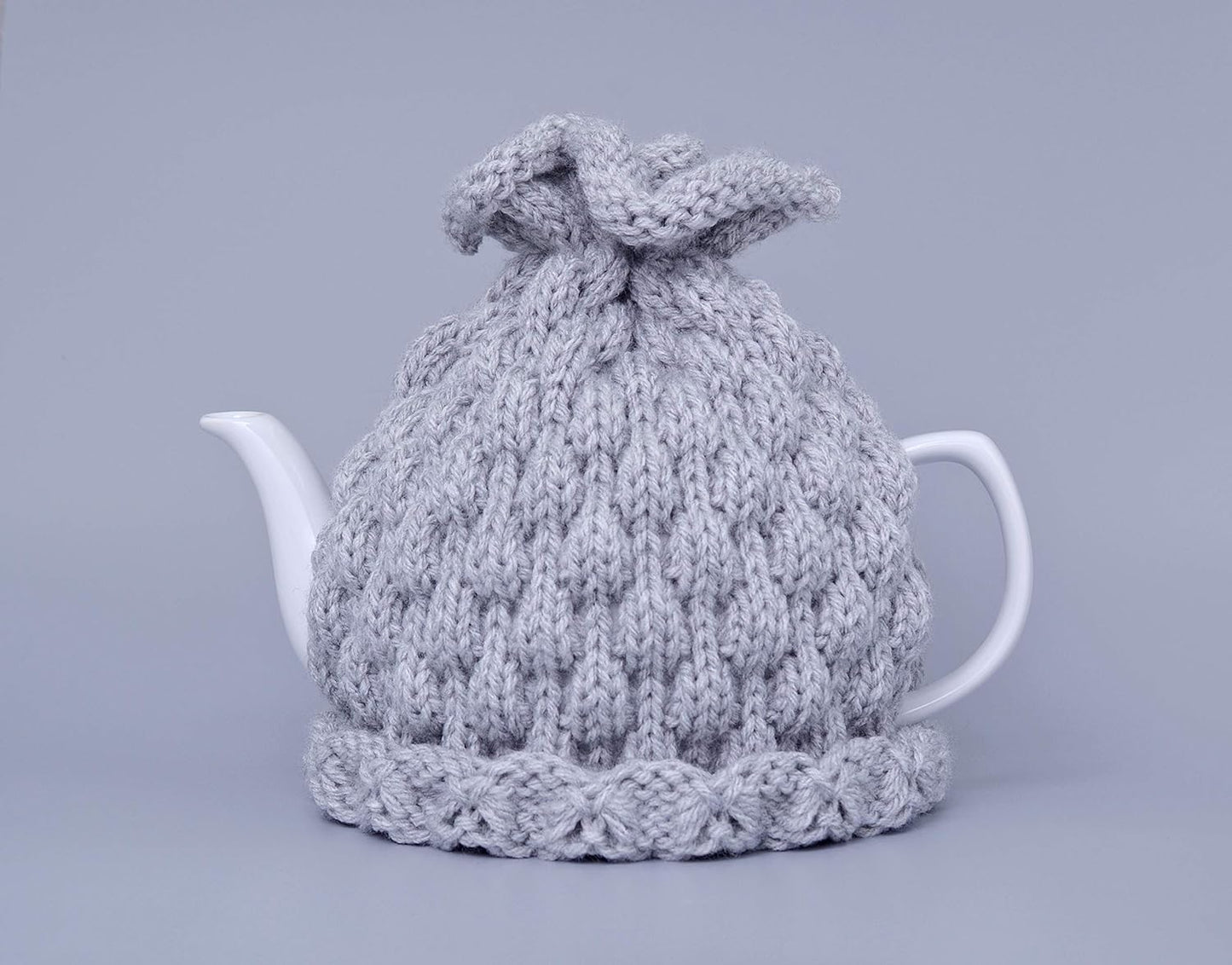 Knitted Light Grey Teapot Cozy