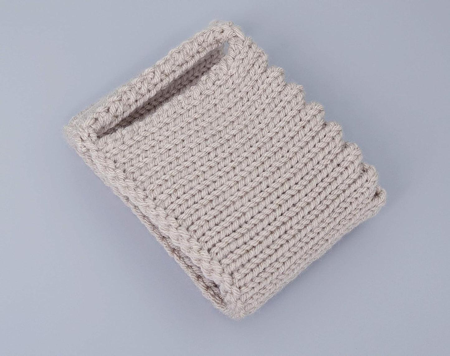 Linen knitted mug cozy