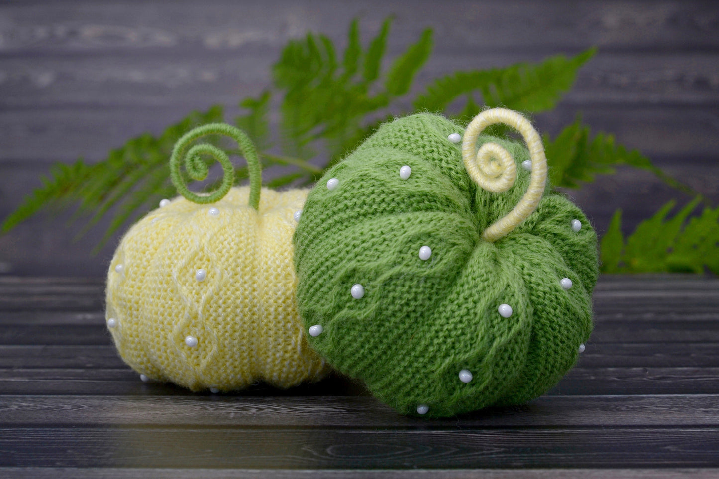 Knitted Pumpkins Set of 2