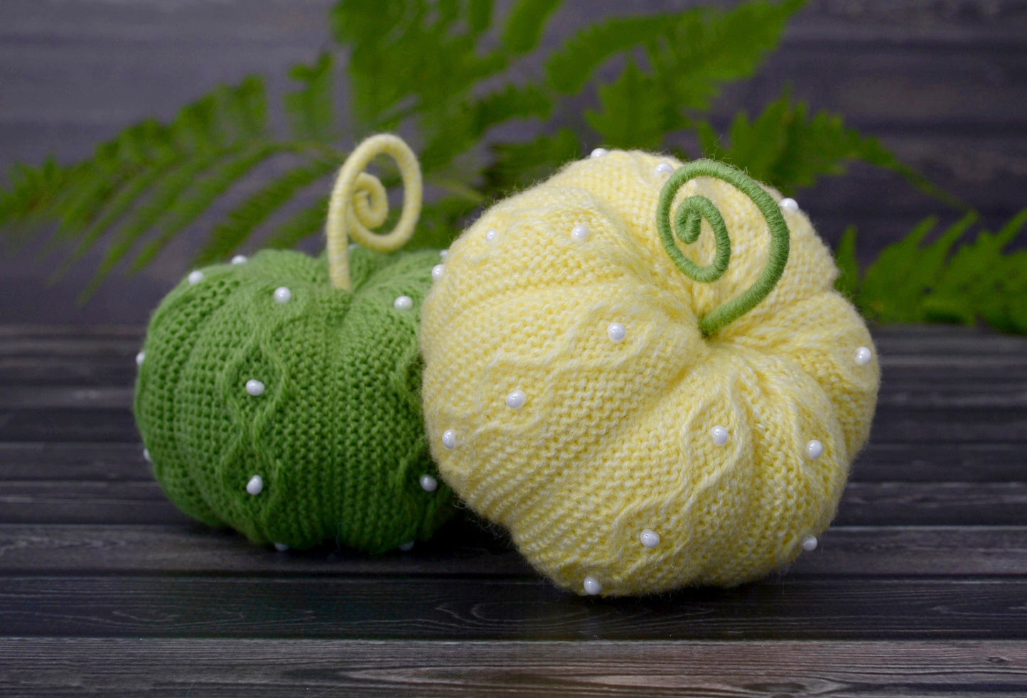 Knitted Pumpkins Set of 2